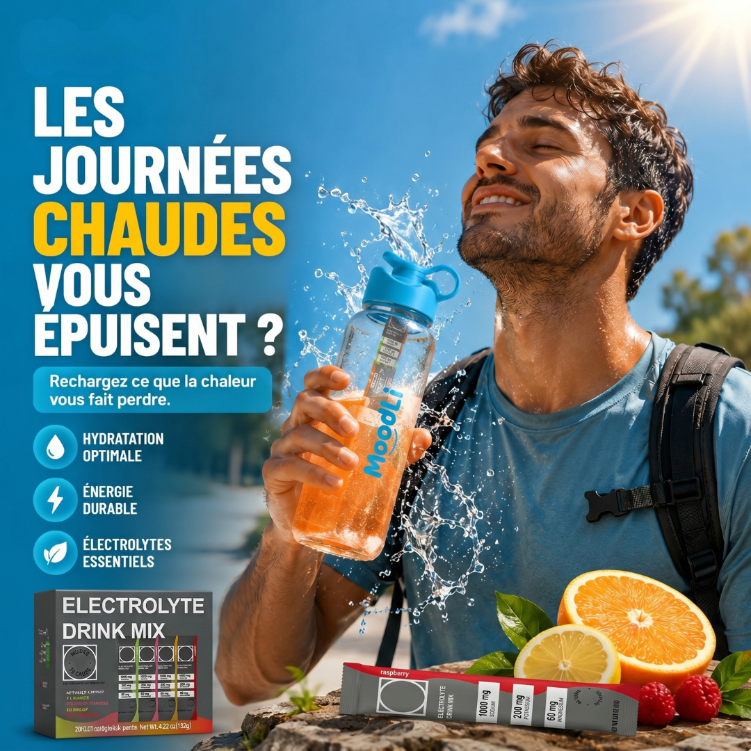 Moodli Boost — Sticks électrolytes énergie & hydratation à emporter partout